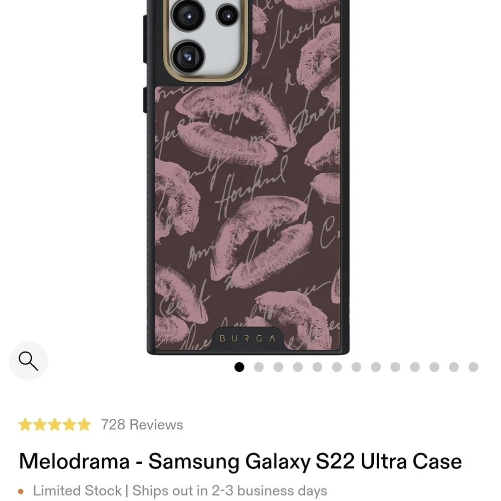 Burga Samsung Galaxy S22 Ultra Case - Pink and Brown